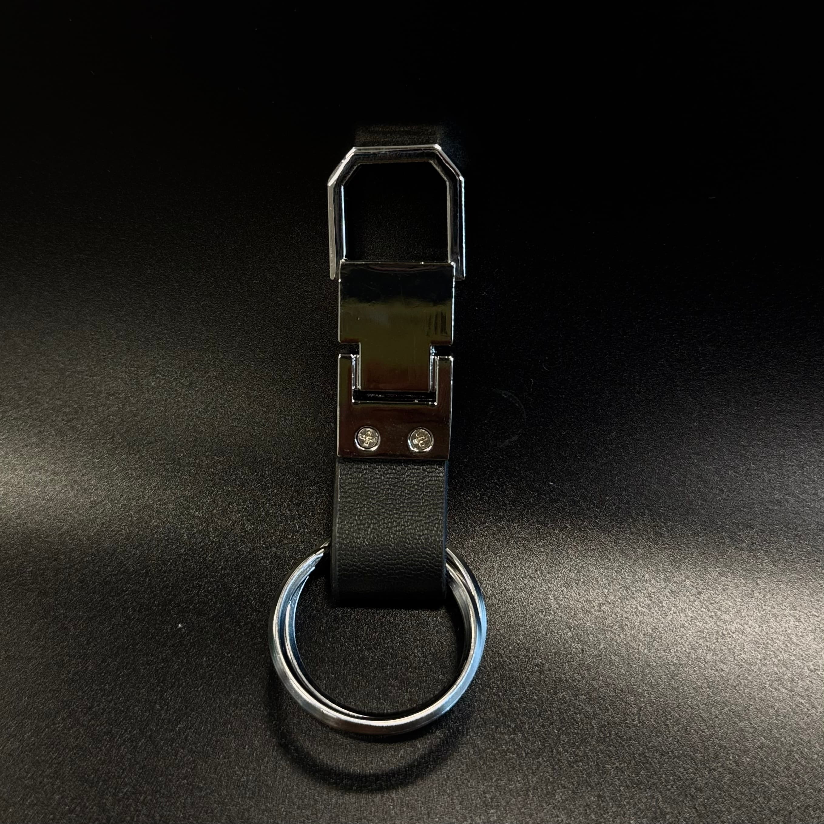 Short Leather Keychain w/ Double Rings