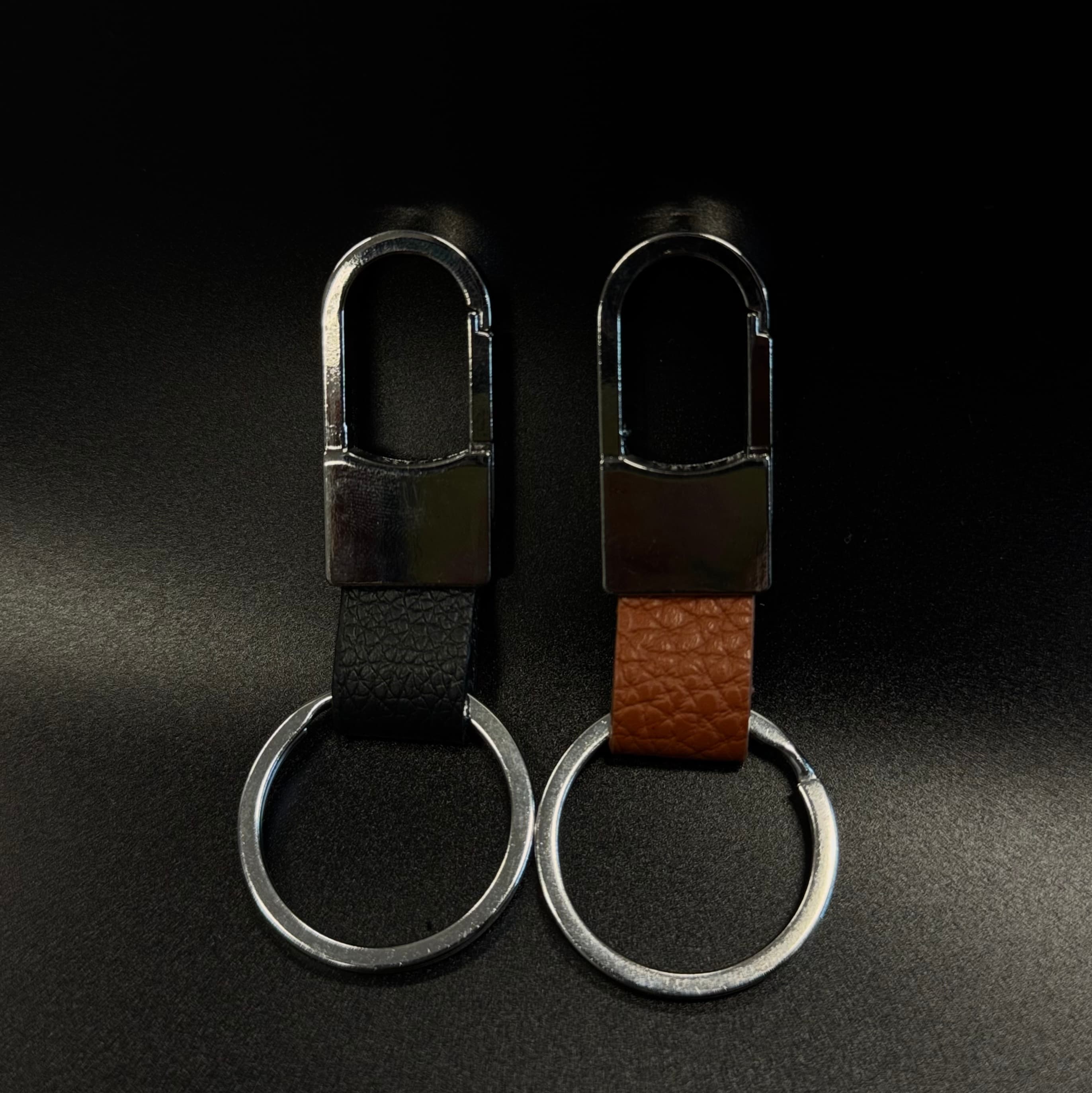 Short Leather Keychain w/ Single Ring