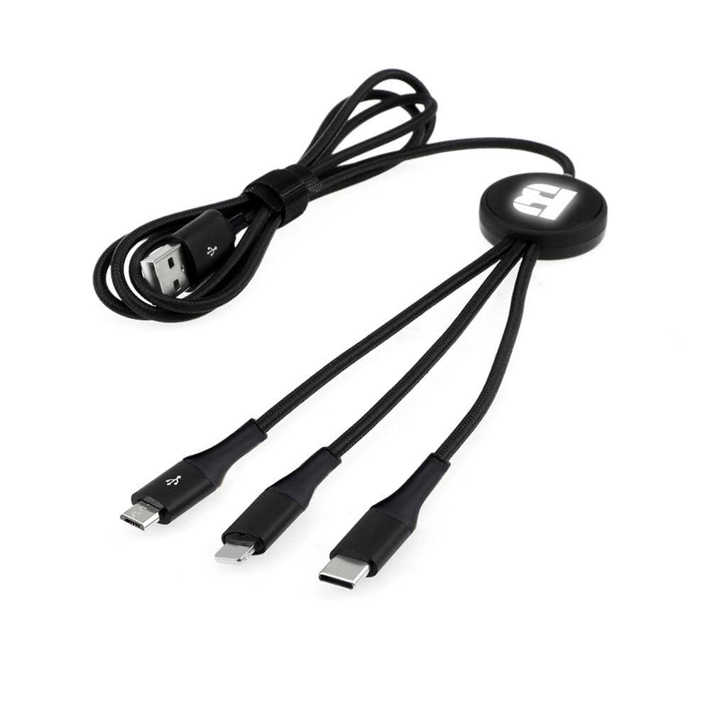 3-in-1 Multicable w/ LED Logo (w/o conversion cable)