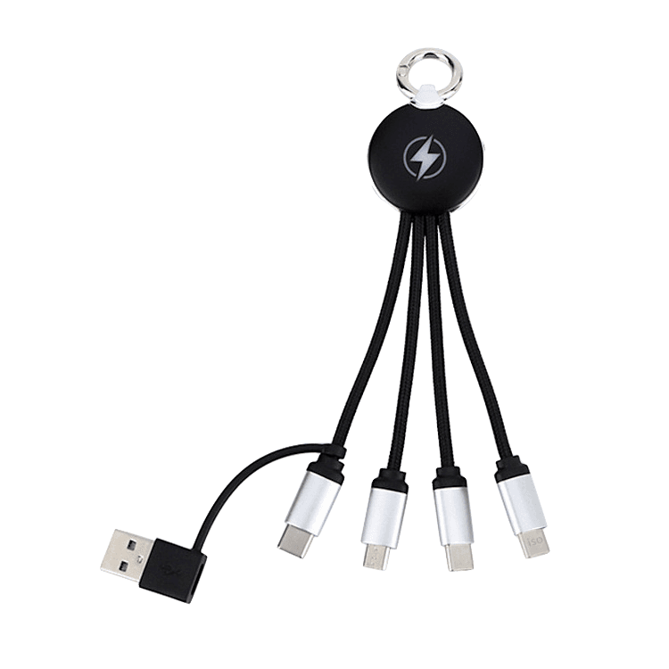 3-in-1 Multicable w/ LED Logo (w/ conversion cable)